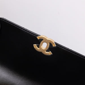 CHANEL GOLD CRUSH MINI FLAP BAG BLACK CALFSKIN LEATHER GHW (MICROCHIP)