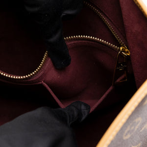 LOUIS VUITTON CARRYALL PM BROWN MONOGRAM CANVAS GHW (MICROCHIP)