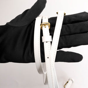 LOUIS VUITTON PETITE MALLE MONOGRAM EMBROIDERED WHITE CALFSKIN GHW