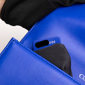 CHRISTAIN DIOR DIORAMA WALLET ON CHAIN BLUE LAMBSKIN LEATHER SHW