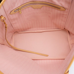 LOUIS VUITTON NEVERFULL MM DAMIER AZUR CANVAS ROSE BALLERINE GHW