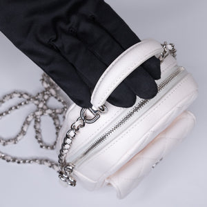 CHANEL 24C MINI BACKPACK / CROSSBODY BAG WHITE CALFSKIN LEATHER SHW