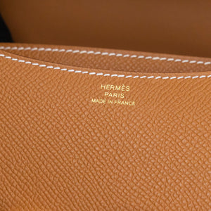 HERMES MINI CONSTANCE EPSOM GOLD GHW STAMP K