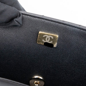 CHANEL 25B CLASSIC FLAP MATELASSE CHAIN STRAP MINI BAG BLACK LAMBSKIN LGHW