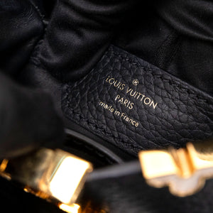 LOUIS VUITTON CAPUCINES NANO HANDBAG BLACK GHW
