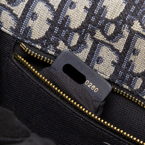 CHRISTIAN DIOR 30 MONTAIGNE EAST WEST BAG WITH CHAIN OBLIQUE JACQUARD BLUE GHW