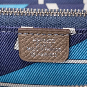 HERMES SILK IN COMPACT WALLET EPSOM ETOUPE GHW STAMP Y