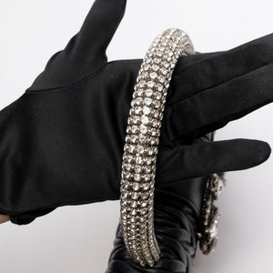 MIUMIU CRYSTAL MATELASSE LEATHER TOP HANDLE BAG BLACK SHW