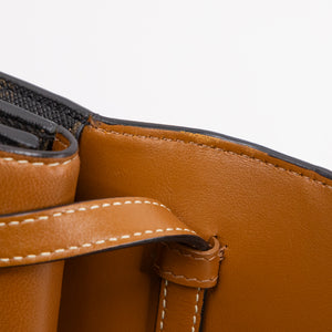CELINE DOUBLE FLAP TRIOMPHE CANVAS WALLET ON STRAP