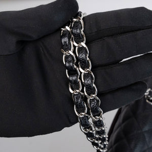 CHANEL SMALL CLASSIC DOUBLE FLAP BAG BLACK CAVIAR LEATHER SHW
