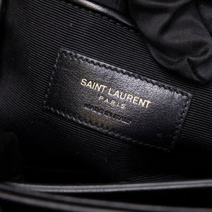 SAINT LAURENT SAC MOUJIK TOP HANDLE BLACK GRAINED LEATHER GHW