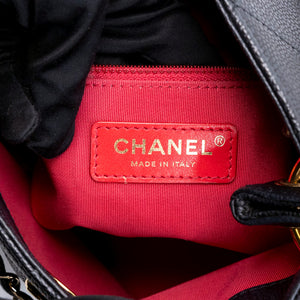 CHANEL SMALL CITY WALK HOBO BLACK CAVIAR QUILTED LEATHER GHW