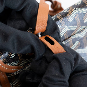 GOYARD BOHEME HOBO BAG CANVAS / CALFSKIN BLACK / BROWN SHW