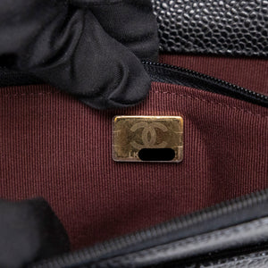 CHANEL CLASSIC WALLET ON CHAIN BAG BLACK CAVIAR GHW (MICROCHIP)