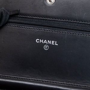 CHANEL CAMBON WALLET ON CHAIN BLACK CALFSKIN SHW
