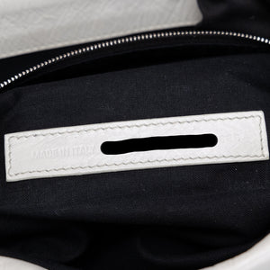 BALENCIAGA SOFT FLAP BAG WHITE CALFSKIN LEATHER SHW