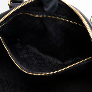 GUCCI BORSETTO MEDIUM LEATHER SHOULDER BAG BLACK GHW