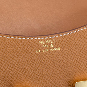 HERMES CONSTANCE SLIM EPSOM GOLD GHW STAMP W