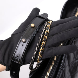 CHANEL GABRIELLE HOBO BAG BLACK CALFSKIN LEATHER MULTICOLOUR HARDWARE