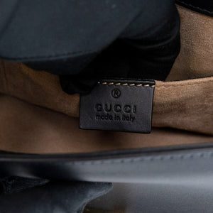 GUCCI MINI SYLVIE CHAIN BAG BLACK CALFSKIN GHW