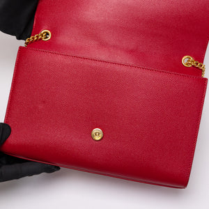SAINT LAURENT KATE BAG MEDIUM RED CALFSKIN LEATHER GHW