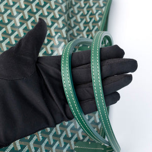 GOYARD SAINT LOUIS PM TOTE BAG GOYARDINE CANVAS GREEN SHW