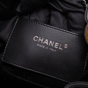 CHANEL MINI 25 BAG AGED CALFSKIN BLACK MULTICOLOUR HARDWARE (MICROCHIP)