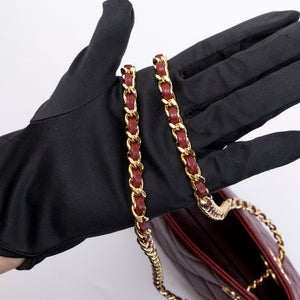 CHANEL MINI SHOPPING TOTE DARK BURGUNDY LAMBSKIN GHW (MICROCHIP)