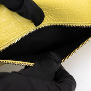 BALENCIAGA SMALL LE CAGOLE SLING SHOULDER BAG YELLOW LAMBSKIN LEATHER SHW