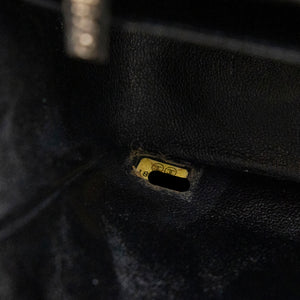 CHANEL MINI SQUARE FLAP BAG BLACK PATENT LEATHER SHW (MICROCHIP)