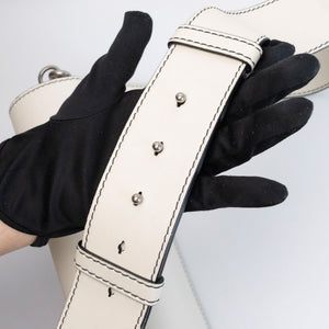 CHRISTIAN DIOR DIOR REVOLUTION FLAP BAG WHITE CALFSKIN SHW