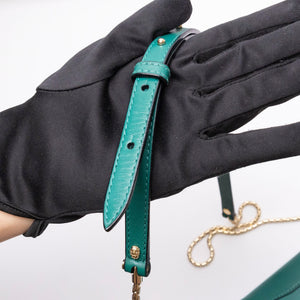 BVLGARI SERPENTI FOREVER WALLET ON CHAIN CALFSKIN GREEN LGHW