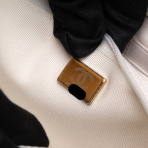 CHANEL TOP HANDLE WALLET ON CHAIN WHITE LAMBSKIN LEATHER GHW (MICROCHIP)