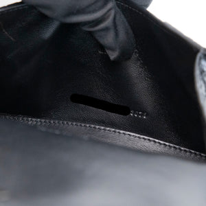 BALENCIAGA HOURGLASS BAG XS CROC-EMBOSSED CALFSKIN SO BLACK