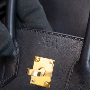 HERMES BIRKIN 25 VOLUPTO BLACK GHW STAMP G