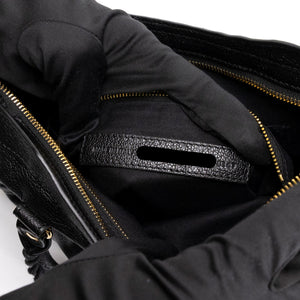 BALENCIAGA METALLIC EDG CITY S BAG BLACK GHW