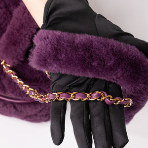 CHANEL TOP HANDLE SMALL VANITY CASE SHEARLING PURPLE GHW (MICROCHIP)