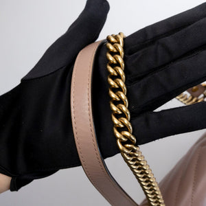 GUCCI MEDIUM GG MARMONT SHOULDER BAG CALFSKIN DARK BEIGE GHW