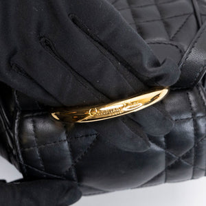 CHRISTIAN DIOR SMALL DIOR CARO BACKPACK BLACK MACROCANNAGE LAMBSKIN GHW