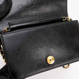 CHANEL VINTAGE FLAP BAG BLACK QUILTED LAMBSKIN GHW