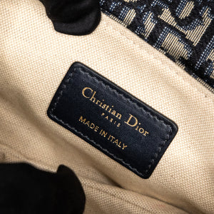 CHRISTIAN DIOR MINI SADDLE BAG BLUE OBLIQUE GHW WITH STRAP