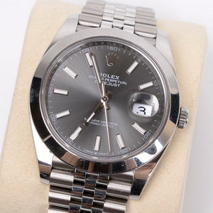 ROLEX DATEJUST 41 REF. 126300 SLATE DIAL SMOOTH BEZEL JUBILEE (2025)