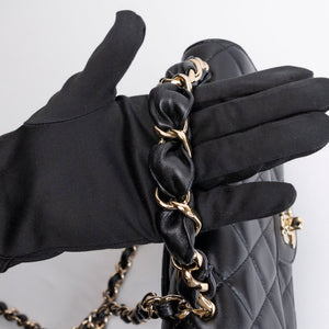 CHANEL 25B CLASSIC FLAP MATELASSE CHAIN STRAP MINI BAG BLACK LAMBSKIN LGHW