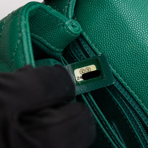 CHANEL SMALL COCO HANDLE CAVIAR GREEN LGHW