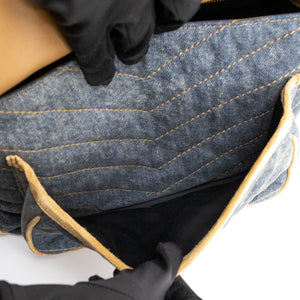 SAINT LAURENT MEDIUM NIKKI SHOULDER BAG DENIM BLUE / CINNAMON GHW