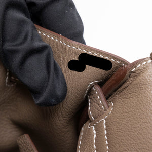 HERMES BIRKIN 25 ETOUPE TOGO LEATHER SHW STAMP K