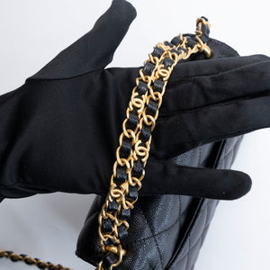 CHANEL 25P MINI FLAP BAG BLACK CAVIAR LEATHER GHW (MICROCHIP)