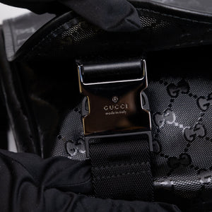 GUCCI SUPREME MESSENGER BAG BLACK COATED CANVAS SHW