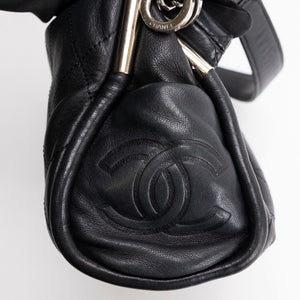CHANEL ULTIMATE SMALL SOFT HOBO BAG BLACK QUILTED LAMBSKIN SHW