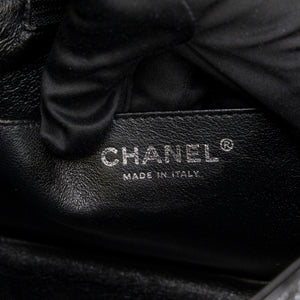 CHANEL MINI SQUARE FLAP BAG BLACK PATENT LEATHER SHW (MICROCHIP)